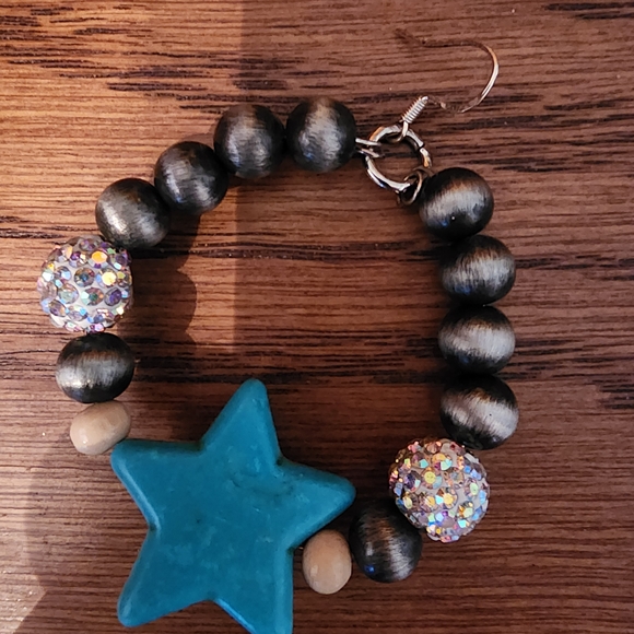Jewelry - Beaded Bracelet with Blue Star Charm